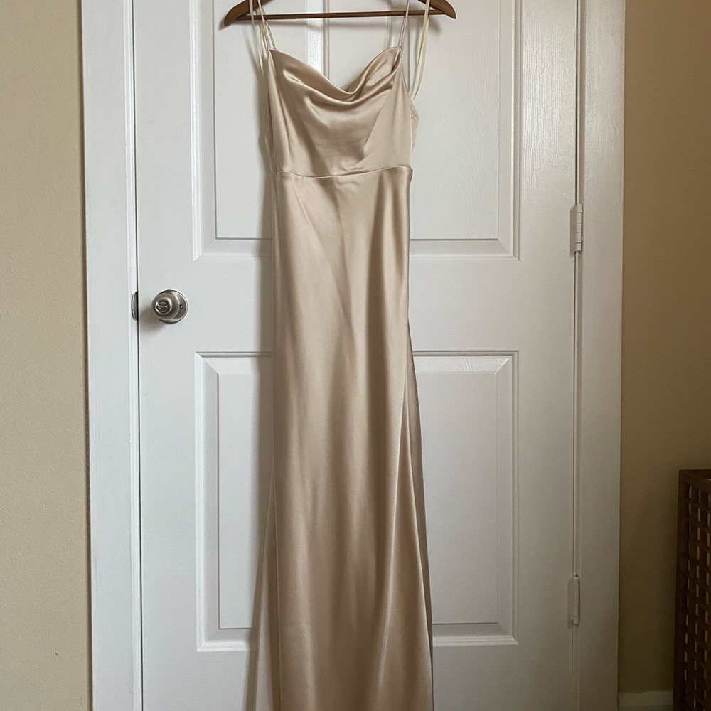 Fame and Partners ivory satin dress size 2
